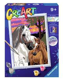 CreArt: Sunset Horses 7x10