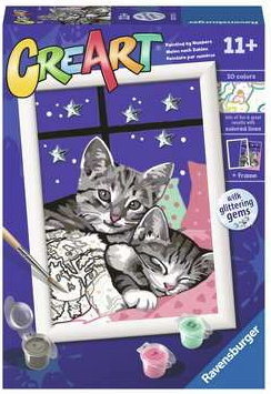 CreArt: Sleepy Kitties w/Gems 5x7