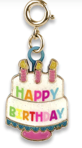 Gold Birthday Cake Charm