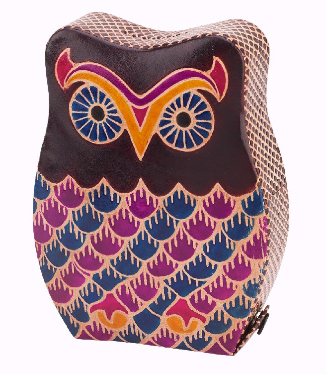 Lg Owl Bank Leather