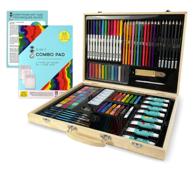 Wooden Artist Case Deluxe Set