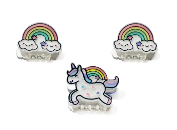 Unicorn, Rainbow Mini Hairclips