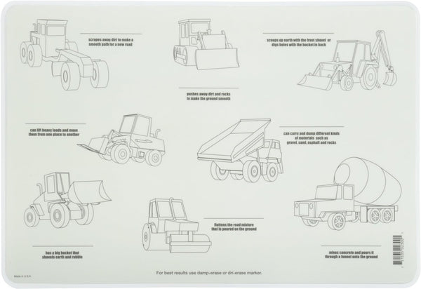 Construction Vehicles Placemat