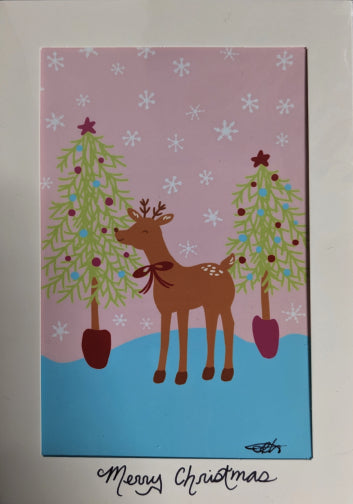 "Christmas Deer" Blank Card