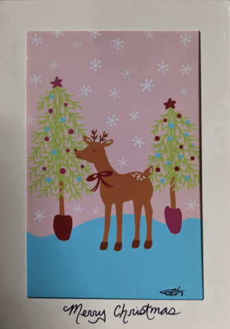 "Christmas Deer" Blank Card
