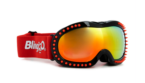 Blk W/ Red Spikes Goggles