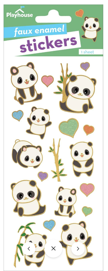 Pandas Faux Enamel Stkr