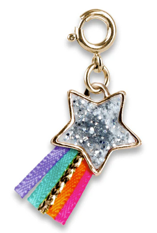 Gold Glitter Shooting Star Charm