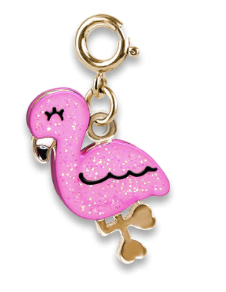 Gold Glitter Flamingo Charm