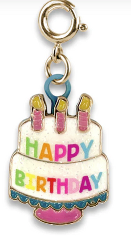 Gold Birthday Cake Charm
