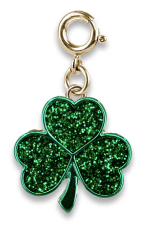 Gold Glitter Shamrock Charm