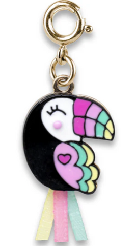 Gold Ribbon Toucan Charm