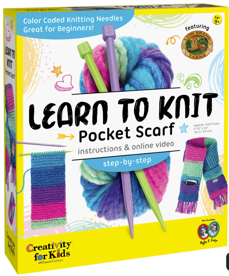 Learn To Knit Pocket Scarf