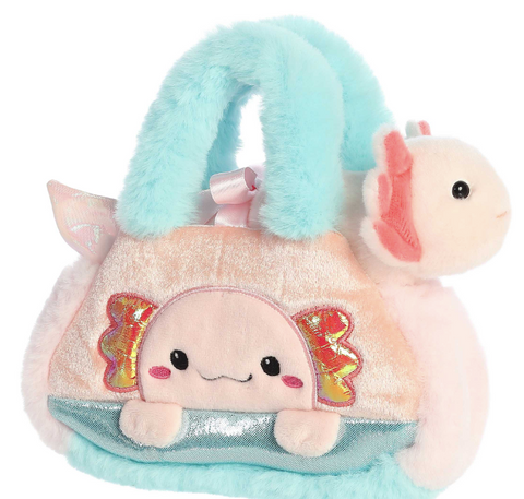 7.5" Axolotl Peek A Boo Purse
