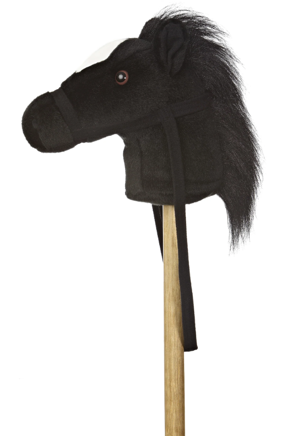 37" Black Giddy Up Stick Pony