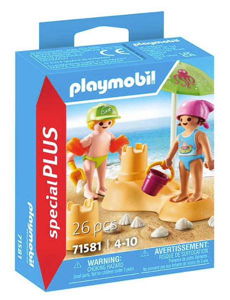 Kids with Sand Castle