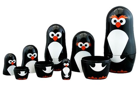 Penguin Parade Nesting Dolls