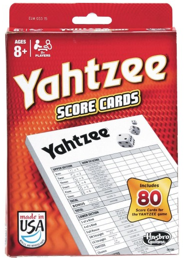 Yahtzee Score Pad