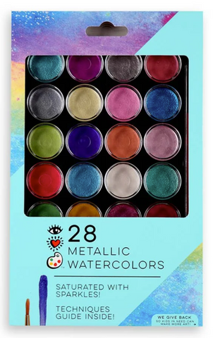 28 Metallic Watercolors