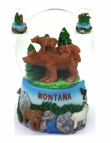 Bear W/Cubs Snowglobe