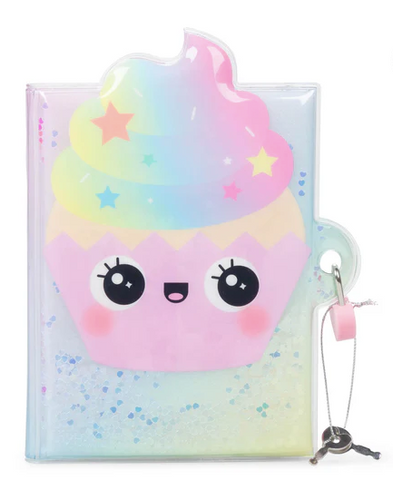 Glitter Lock Diary-Cupcake
