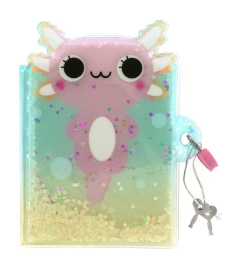 Glitter Lock Diary-Axolotol