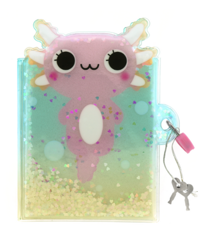 Glitter Lock Diary-Axolotol