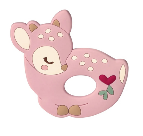 Farrah Pink Fawn Silicone Teether