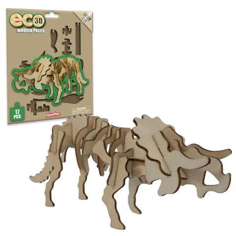 3D Wood Puzzle Triceratops