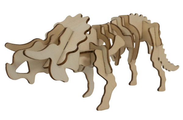 3D Wood Puzzle Triceratops