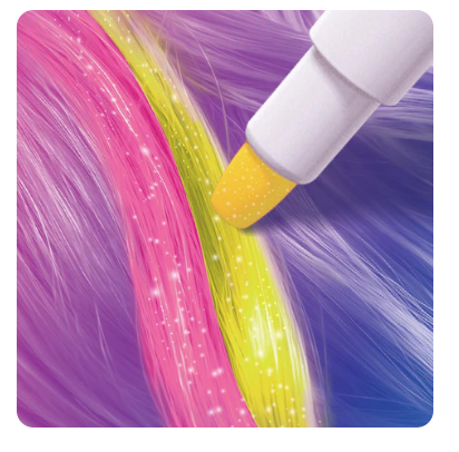 6 Hair Chalk Pastels & Barrettes