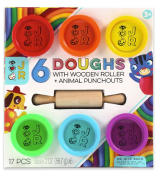 6 Doughs & Wooden Roller
