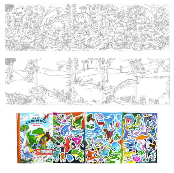 Fold-out Color Bk Dinosaurs Abound