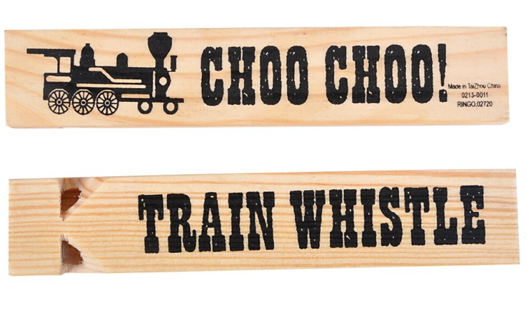 Wooden Train Whistle 5.75"