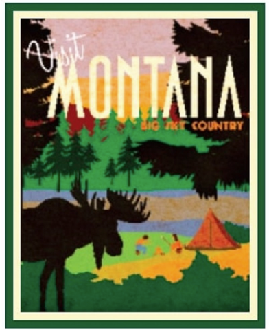 Montana Vintage Poster Stkr