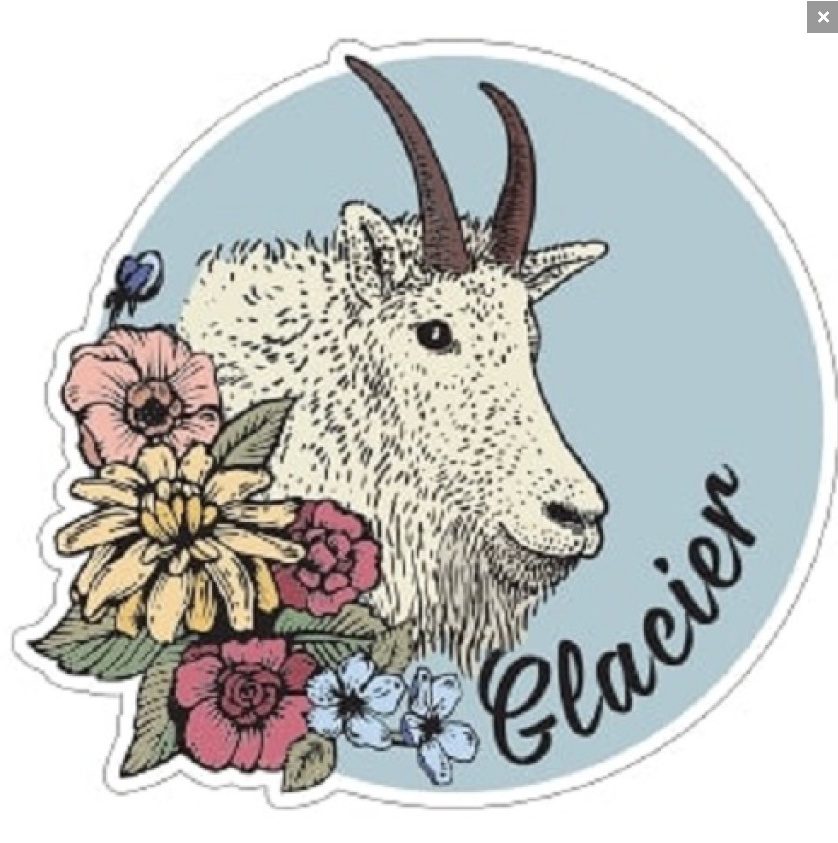 Flowers Mountain Goat Stkr