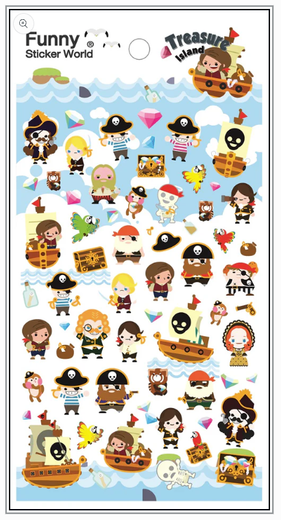 Treasure Island Puffy Stickers