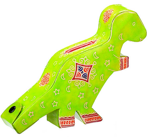 Bank Lg - Dinosaur 6" Leather