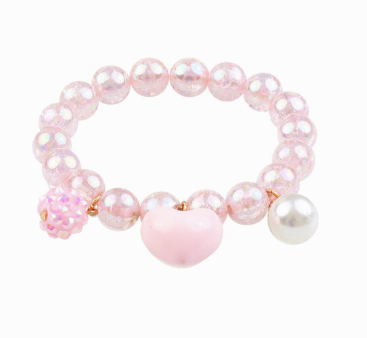 Pink Heart Bobble Bracelet