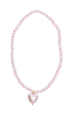 Pink Pearl Heart Necklace