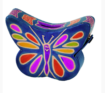 Bank Sm - Butterfly 4" Leather