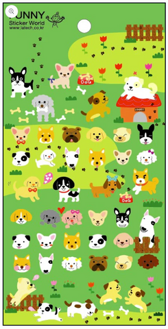 Cats and Dogs Puffy Stickers