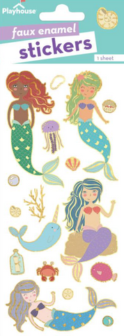 Mermaids Enamel Stkrs