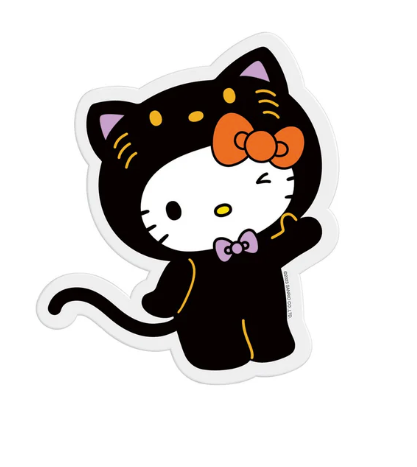 Hello Kitty Black Cat Big Puffy Stkr