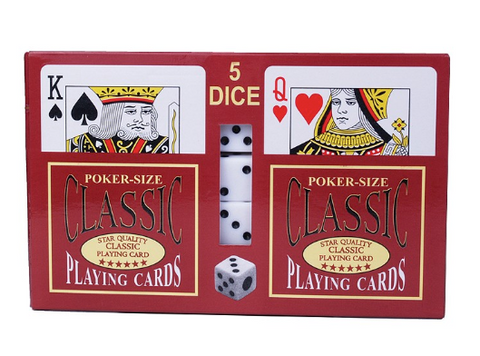 2 pack Playing Cards w/5 dice