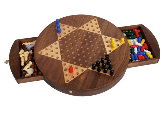 Walnut Round 3-in-1 Game Set