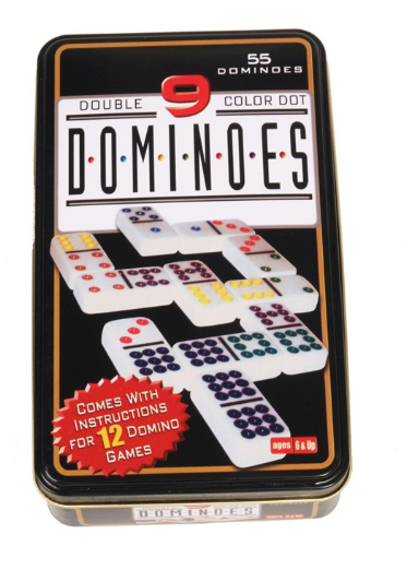 Double 9 Dominoes in Tin