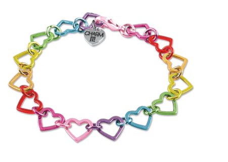 Rainbow Heart Link Bracelet