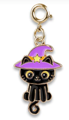 Gold Swivel Black Cat Charm