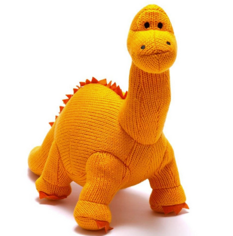 Knitted Diplodocus Dino Orange